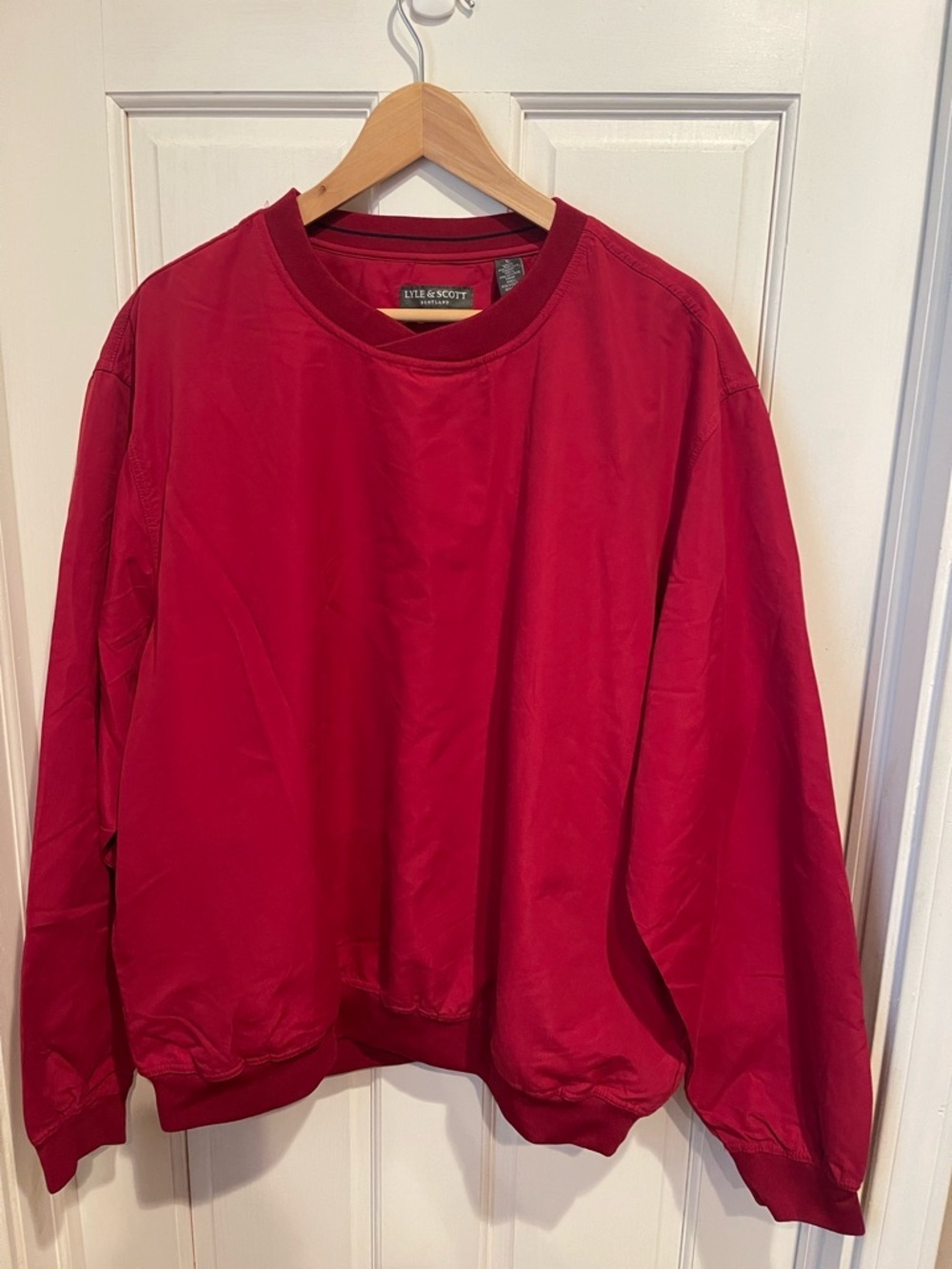 Lyle & Scott Vibrant Red Crewneck Mens Windbreaker L